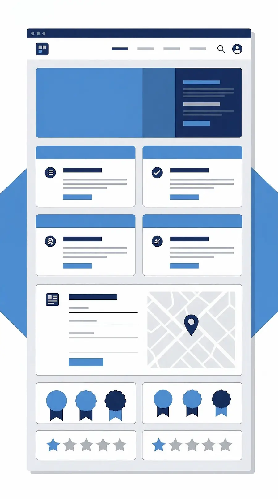 Ilustración de presencia digital para negocios locales
