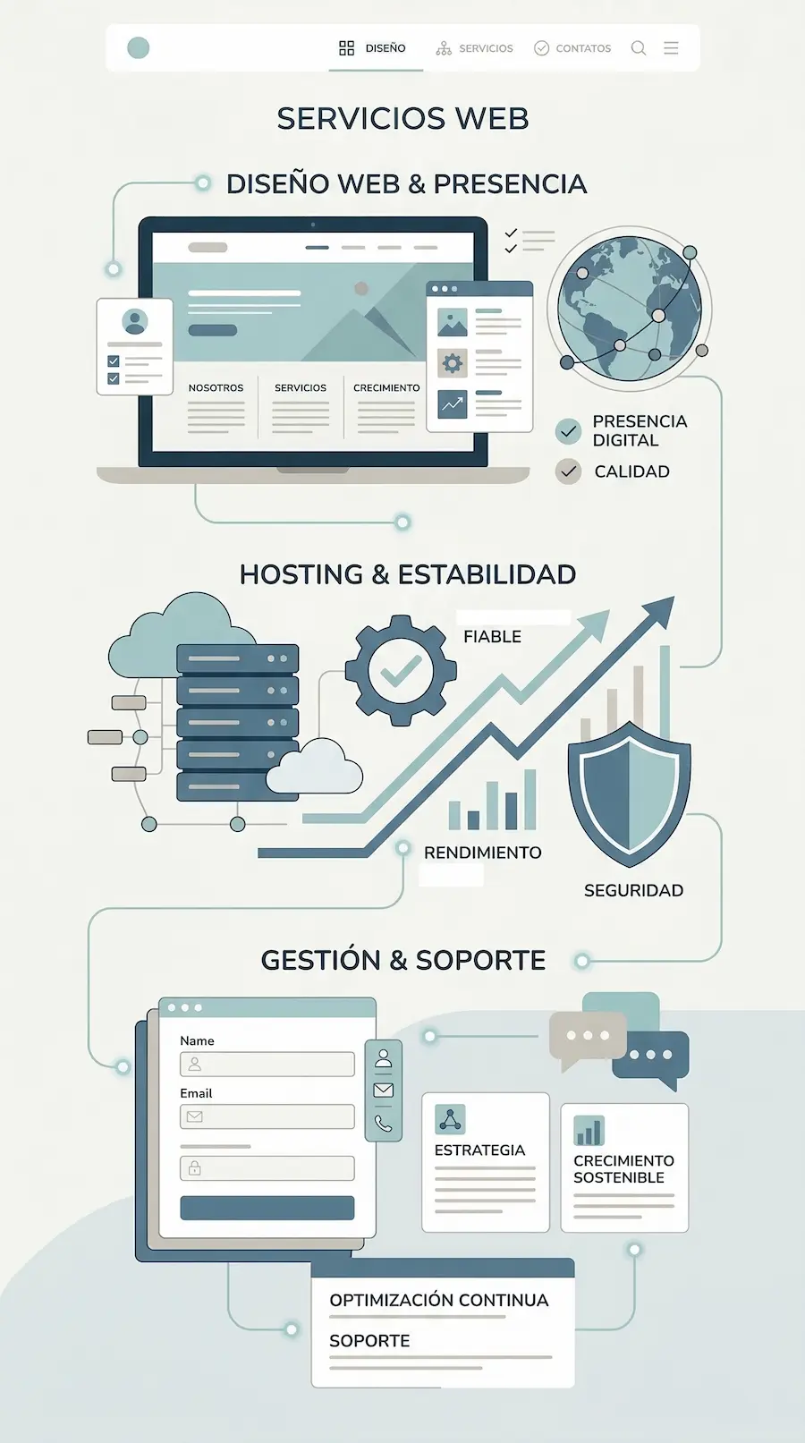 Implementación técnica de servicios web para empresas